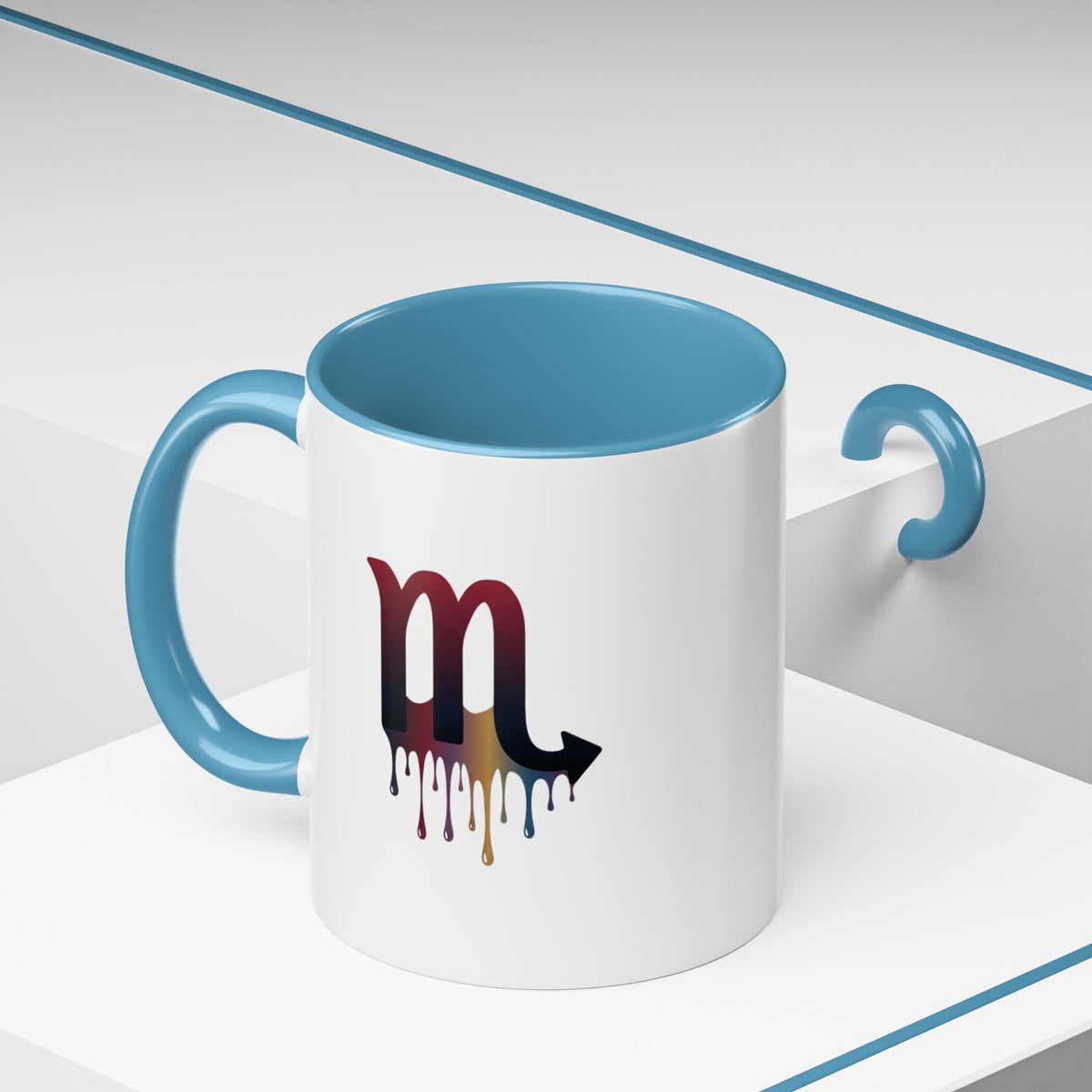 Scorpio Drip Accent Coffee Mug – Zodiac Scorpio Symbol Ceramic Mug
