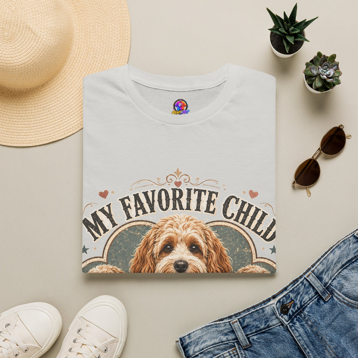 Dog Mom T-Shirt — "My Favorite Child" Cavalier Love Graphic Tee