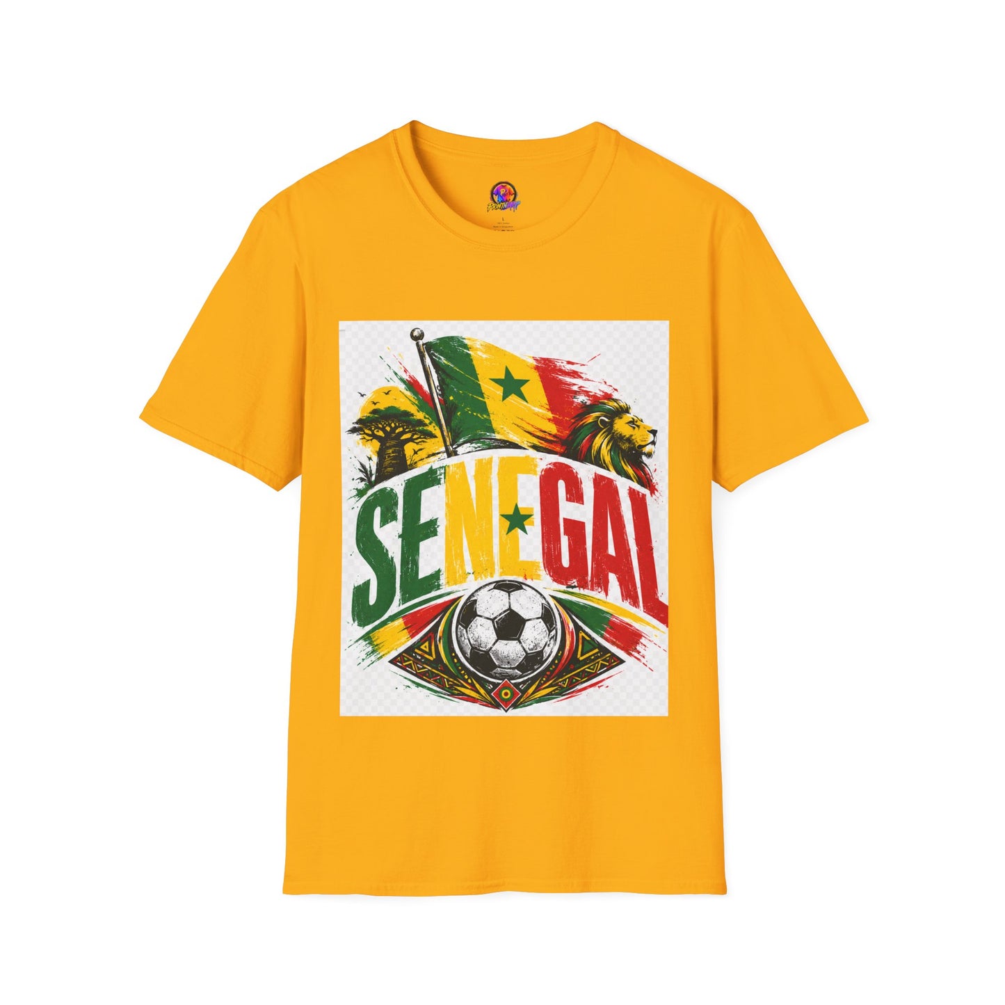 Senegal Flag Soccer T-Shirt — Lion & Football Pride Tee