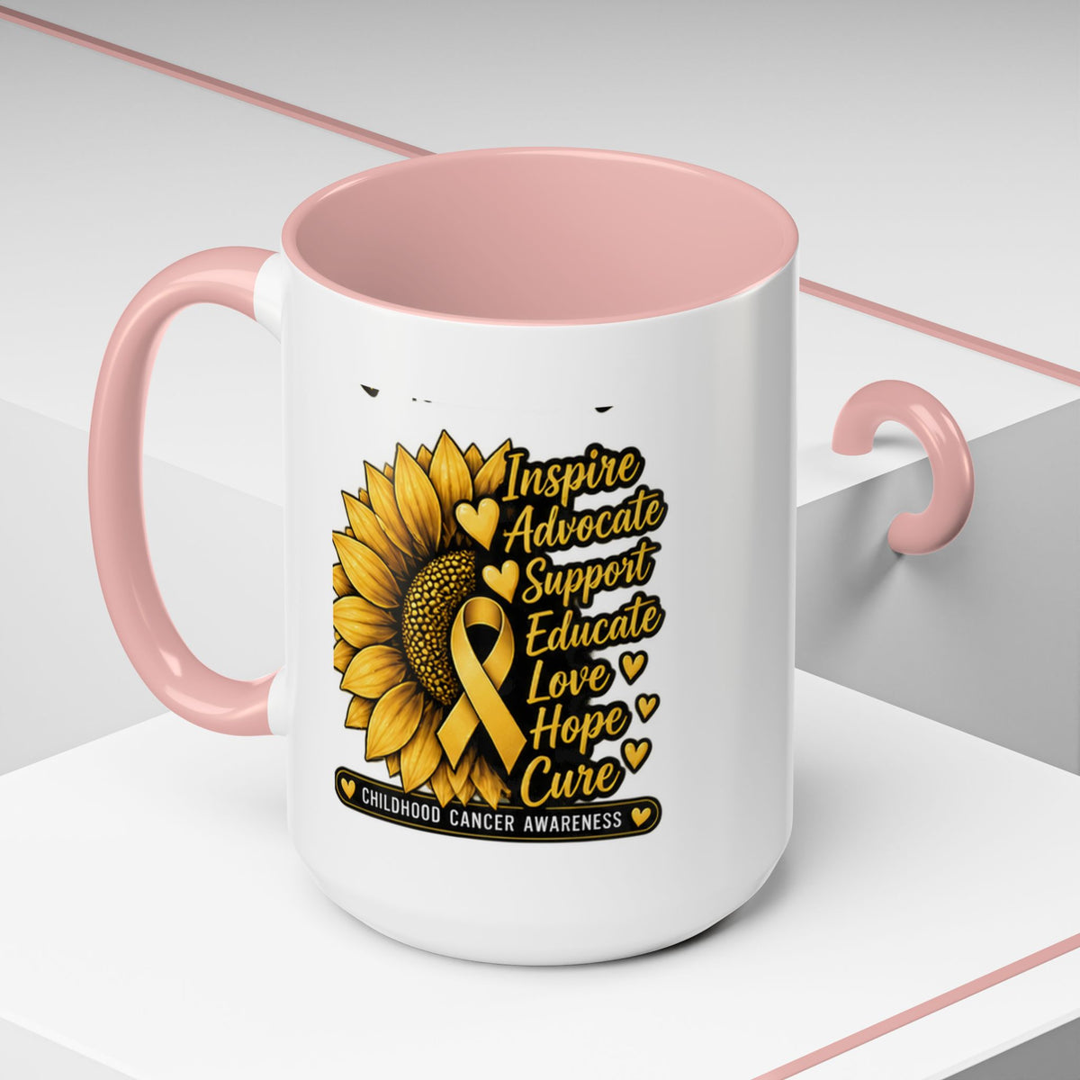 Childhood Cancer Awareness Sunflower Accent Coffee Mug (11/15oz)