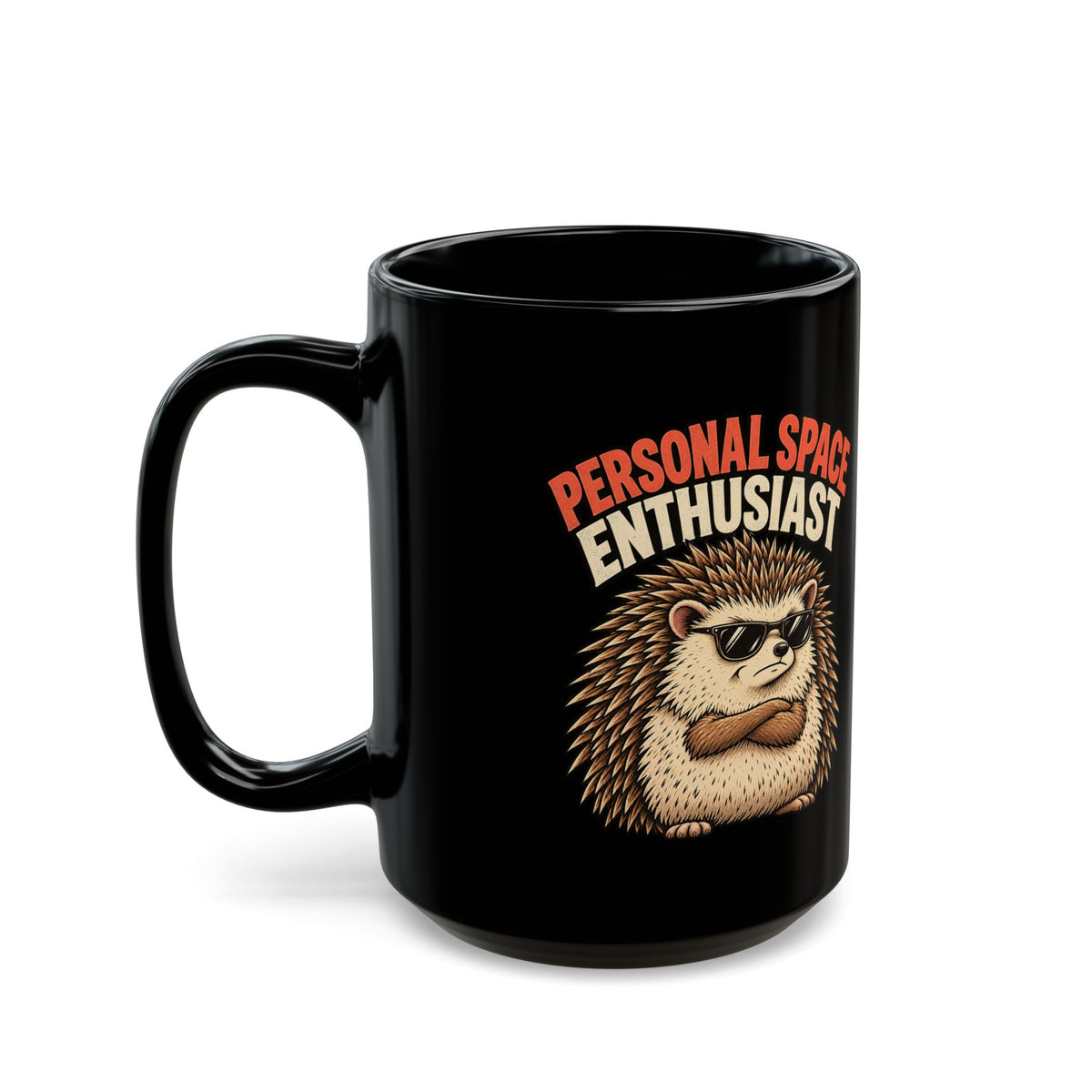 Funny Personal Space Enthusiast Coffee Mug — Black Ceramic 11oz/15oz