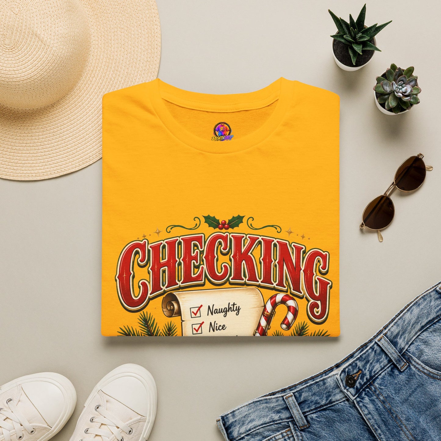 Checking It Twice Christmas T-Shirt — Naughty or Nice Holiday Tee