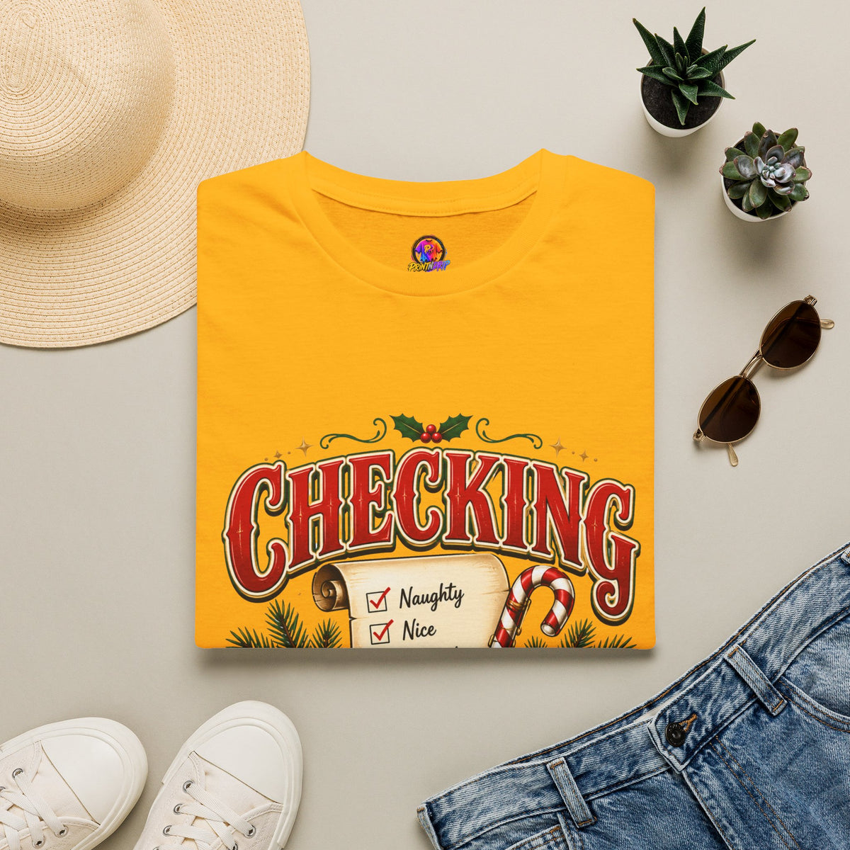 Checking It Twice Christmas T-Shirt — Naughty or Nice Holiday Tee