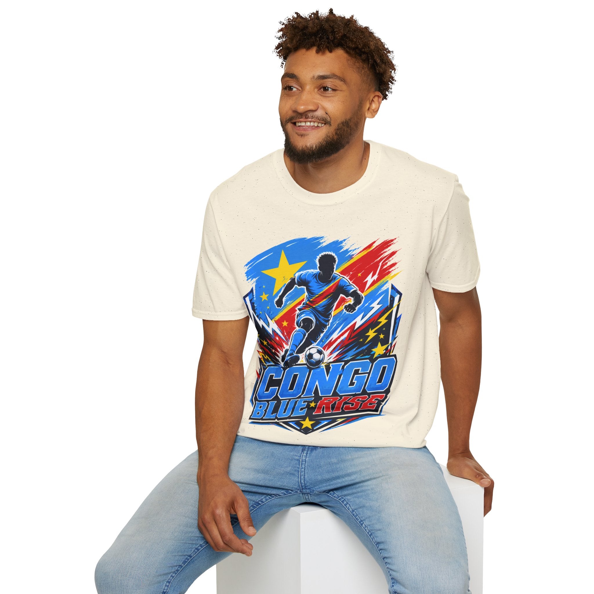 Congo Soccer T-Shirt — Congo Blue Rise Football Fan Tee