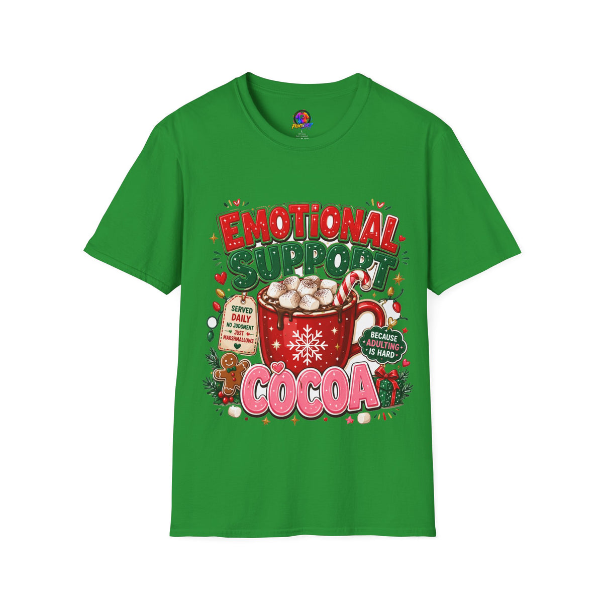 Emotional Support Cocoa T-Shirt — Holiday Hot Chocolate Graphic Tee