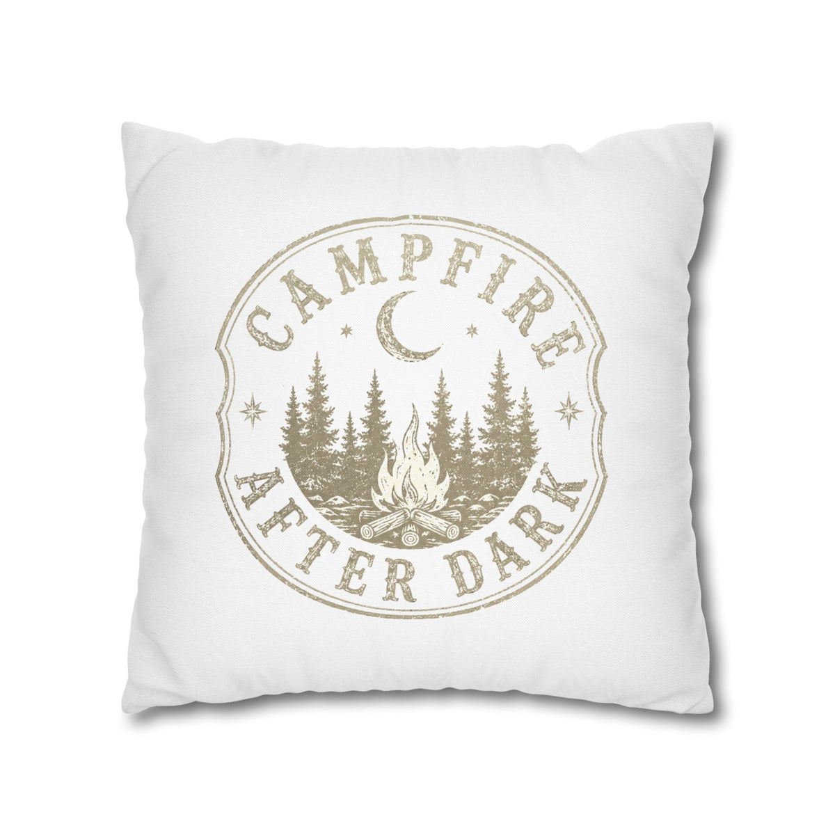 Campfire After Dark Decorative Pillowcase Milo Bailey Dog Dad Mom — Outdoor Rustic Woodland Accent