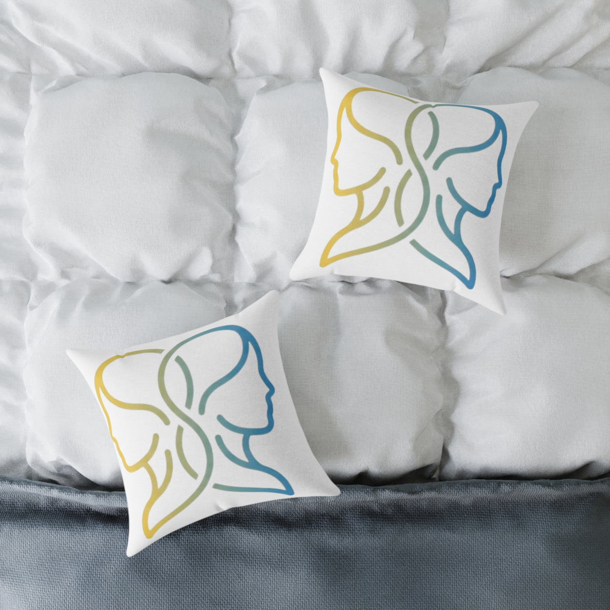 Gemini Zodiac Square Poly Canvas Pillow Double Face Astrological Zodiac Pillow