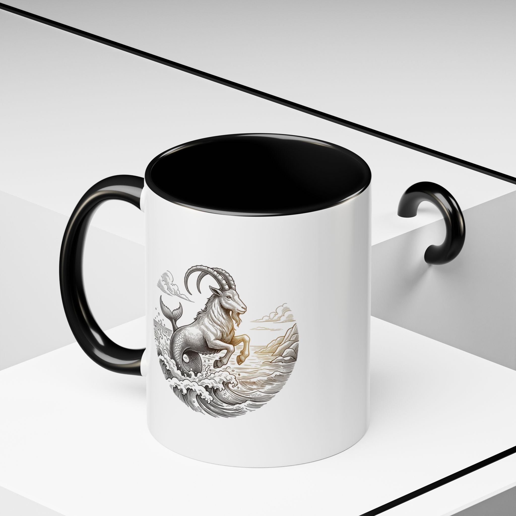 Capricorn Goat Mermaid Coffee Mug — Zodiac Capricorn Accent Mug