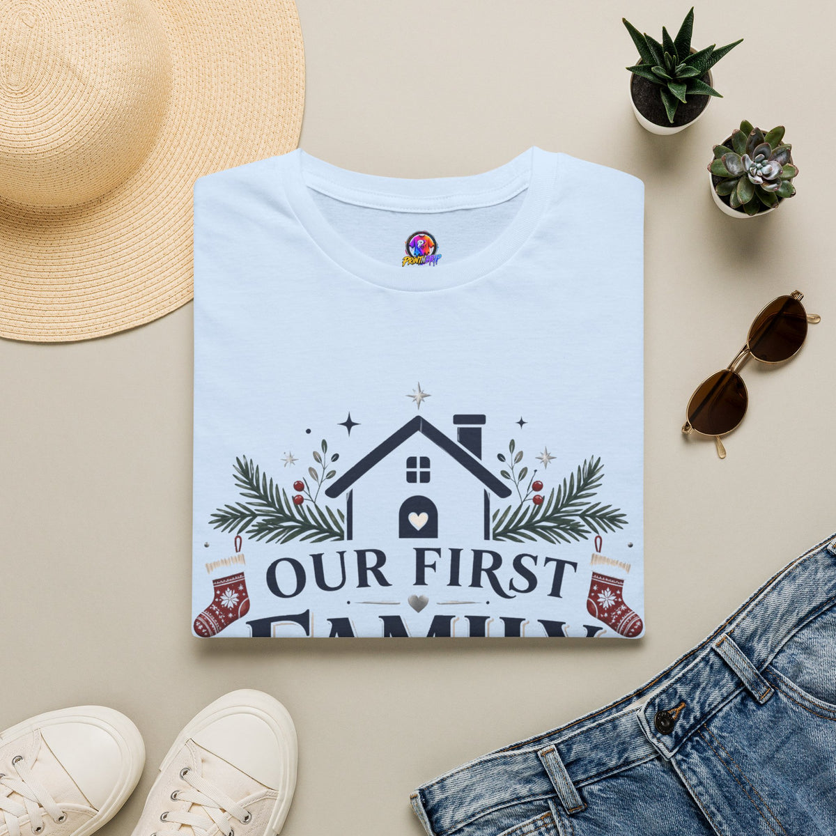 T-Shirt — Our First Family Christmas Personalized Tee