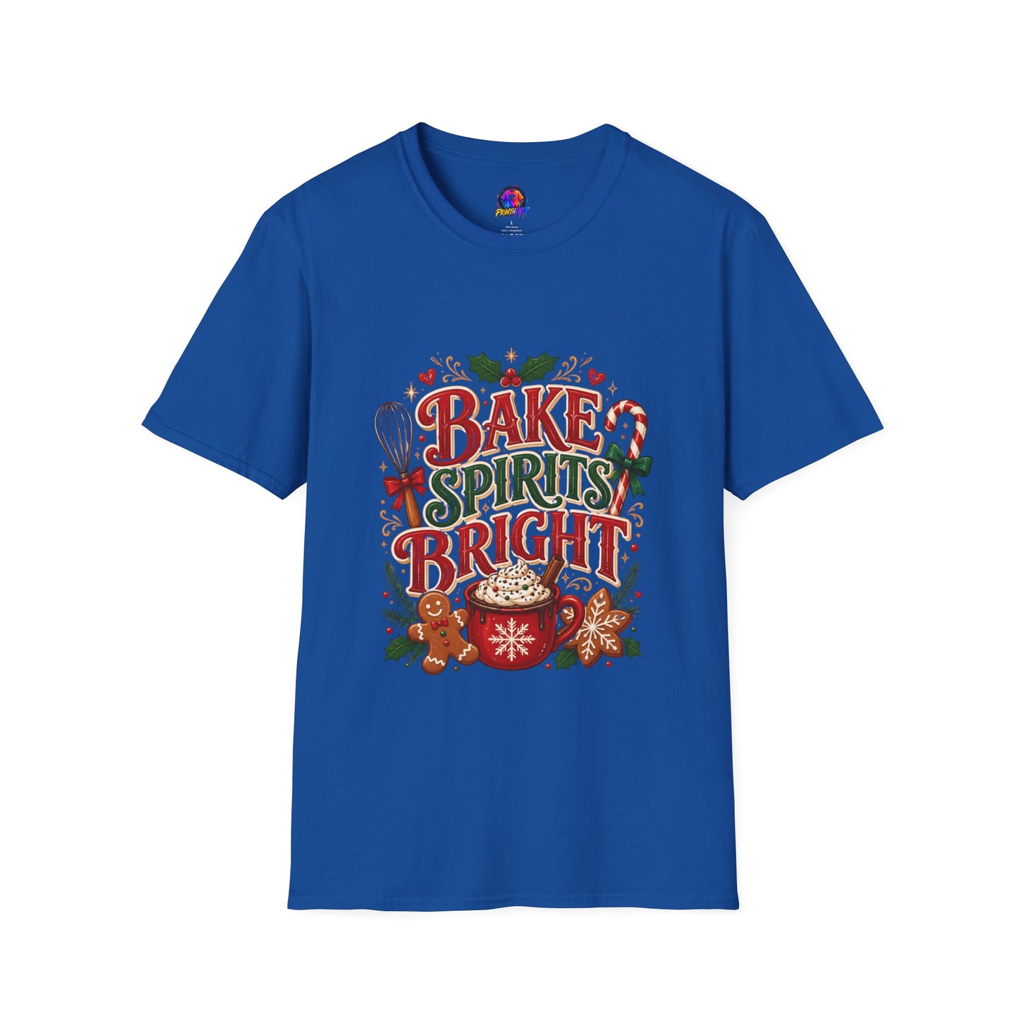 Bake Spirits Bright Holiday T-Shirt — Christmas Baking Graphic Tee