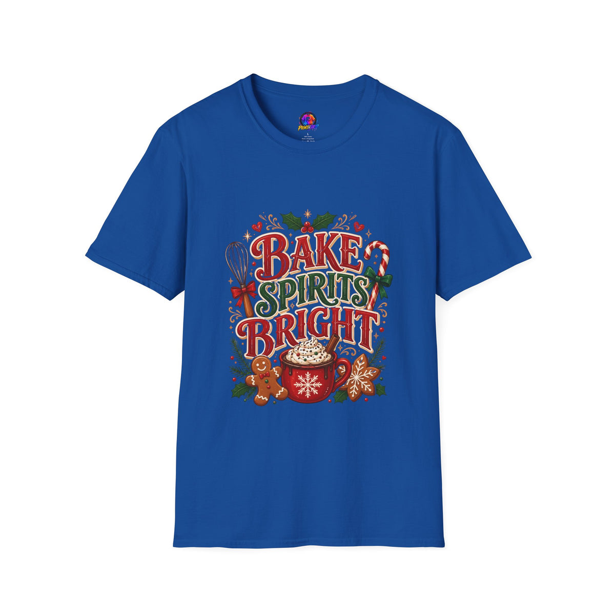 Bake Spirits Bright Holiday T-Shirt — Christmas Baking Graphic Tee