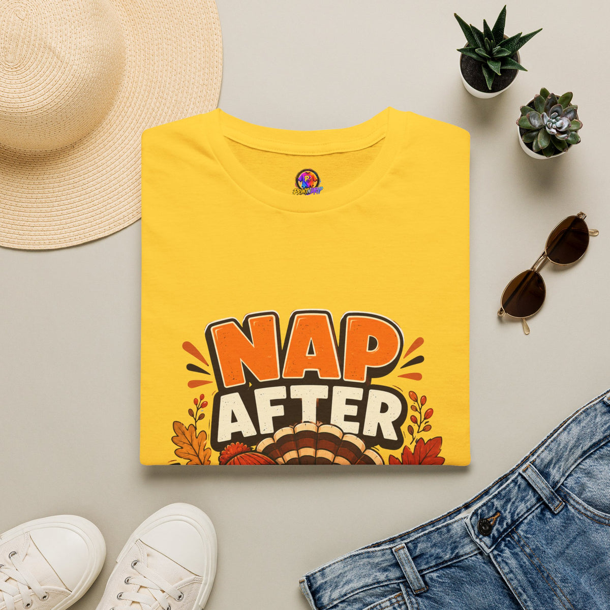 Thanksgiving T-Shirt Nap After Pie T-Shirt — Funny Thanksgiving Turkey Tee