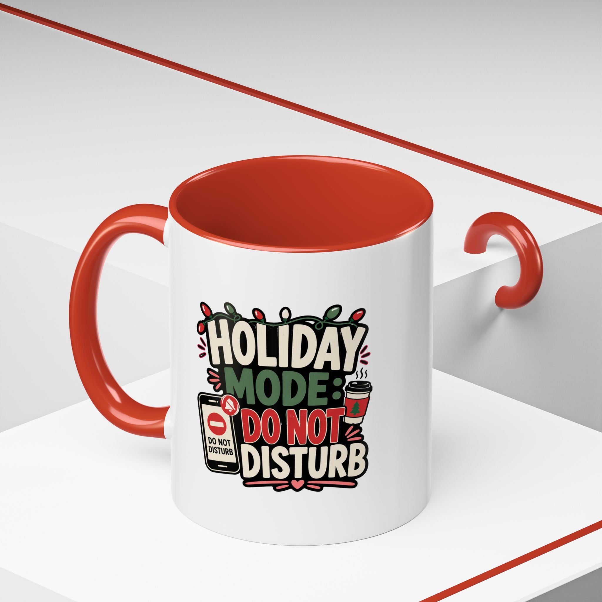 Modern Day Christmas Holiday Mode Coffee Mug — "Do Not Disturb" Accent Christmas Mug