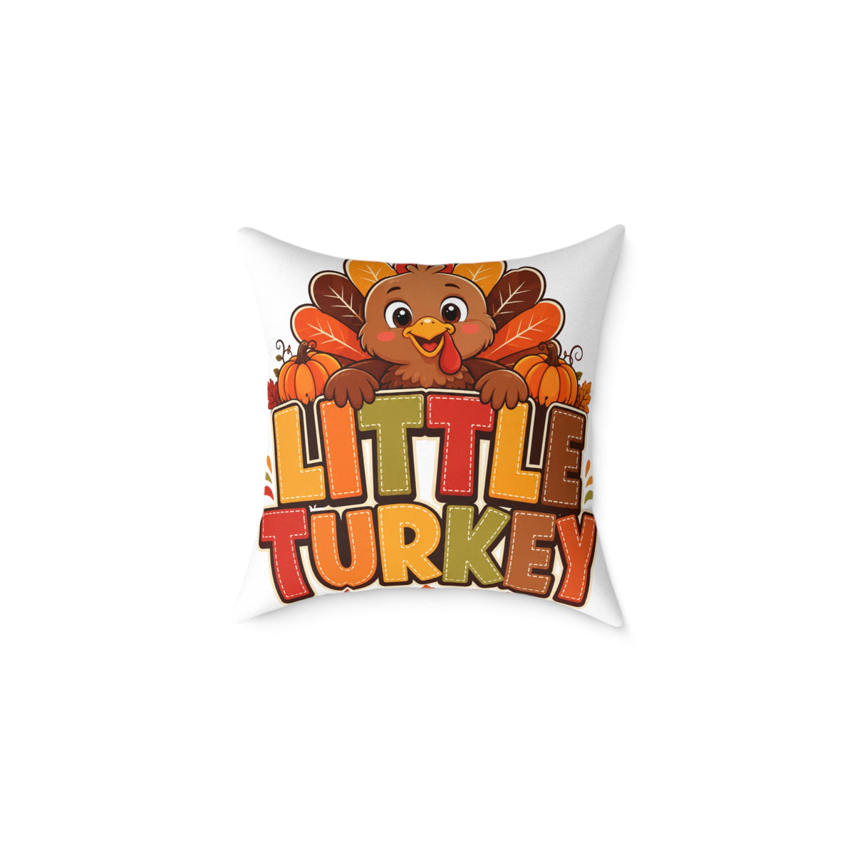 Little Turkey Thanksgiving Pillow — Cute Kids Holiday Throw Pillow