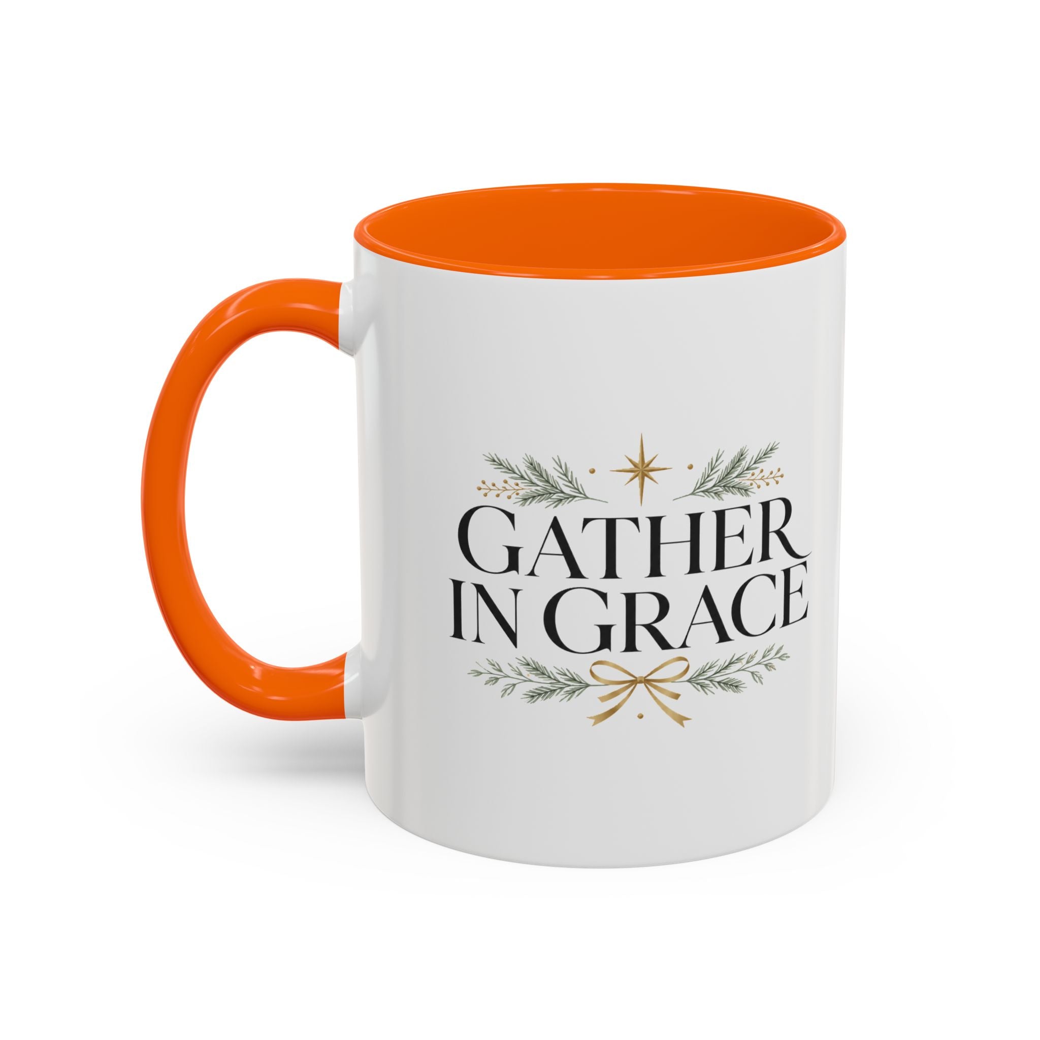 Christmas Gather in Grace Coffee Mug — Inspirational Holiday Accent Mug
