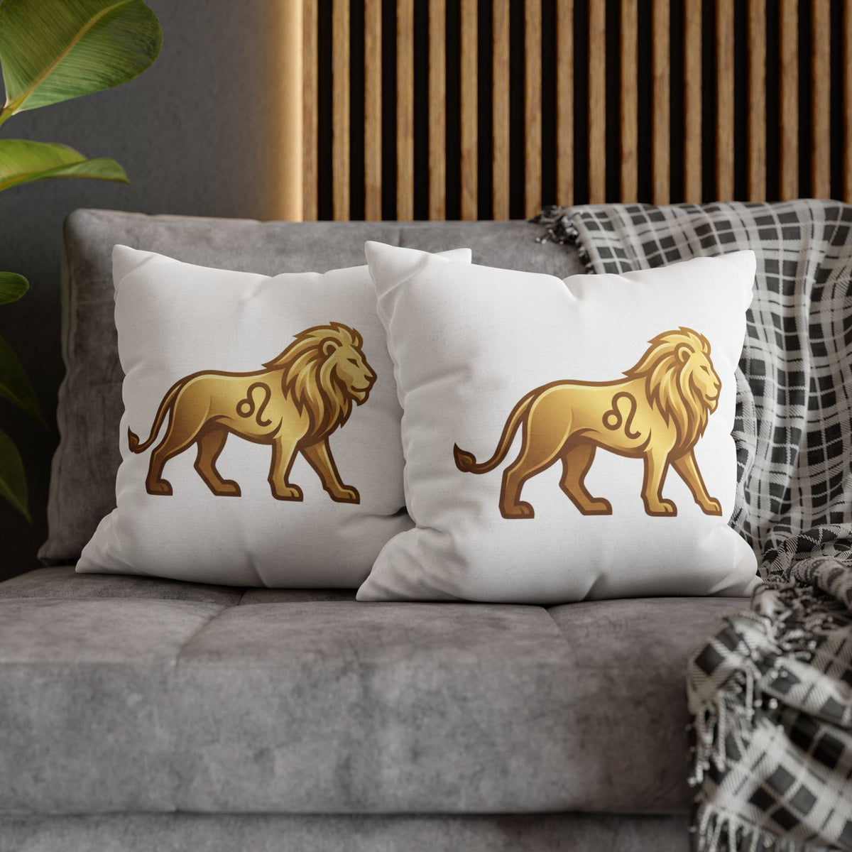 Leo Zodiac Lion Pillowcase — Astrology Decorative Throw Pillow Cover