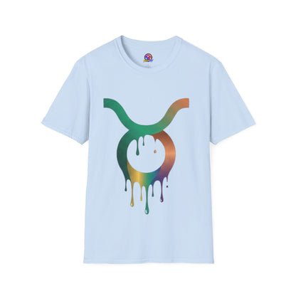 Taurus Drip Graphic Tee — Rainbow Zodiac Bull Shirt