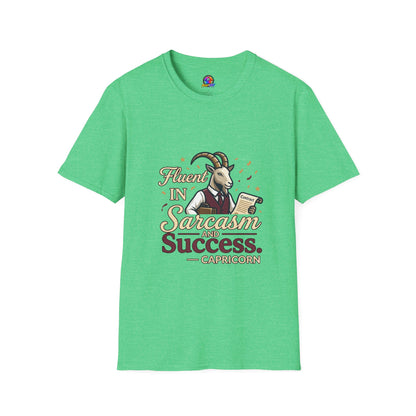 Capricorn Goat Graphic T-Shirt — "Fluent in Sarcasm & Success" Zodiac Tee