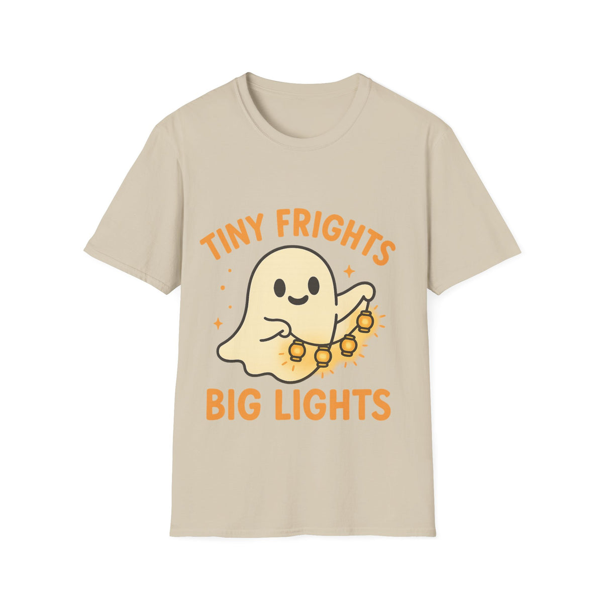 "Tiny Frights Big Lights" Cute Ghost Tee | Spooky Season Halloween T-Shirt - Trending Now - September 2026