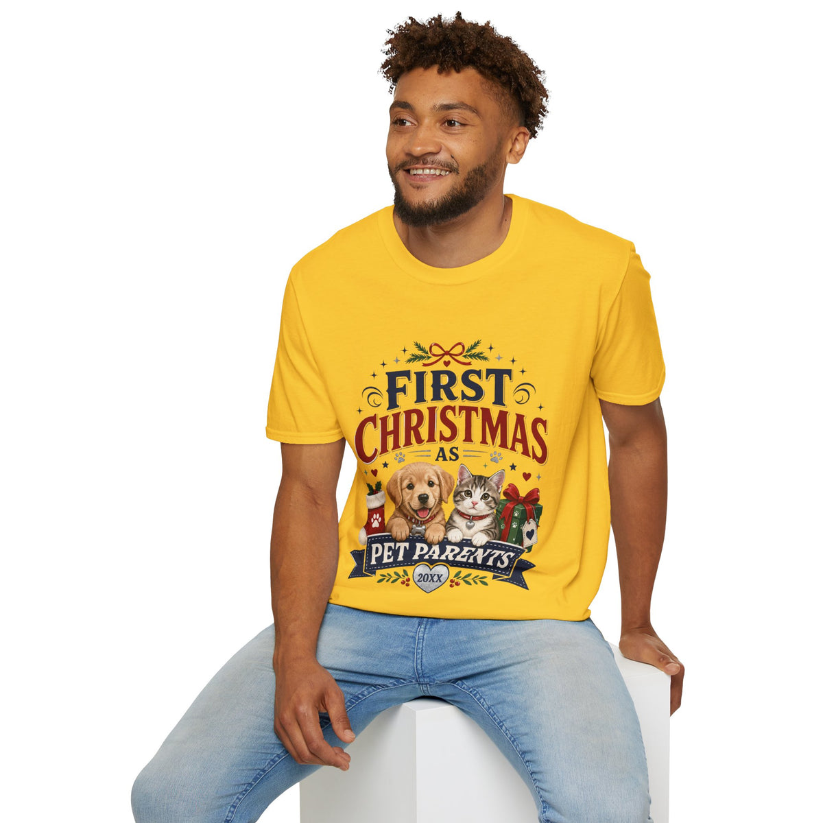 T-Shirt — "First Christmas as Pet Parents" Holiday Tee