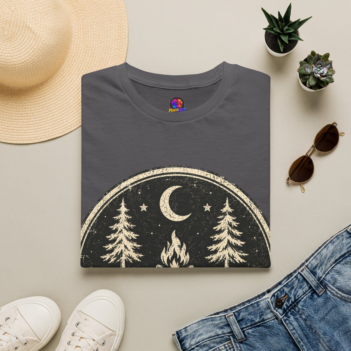 Campfire After Dark Tee — Vintage Wilderness Camping T-Shirt