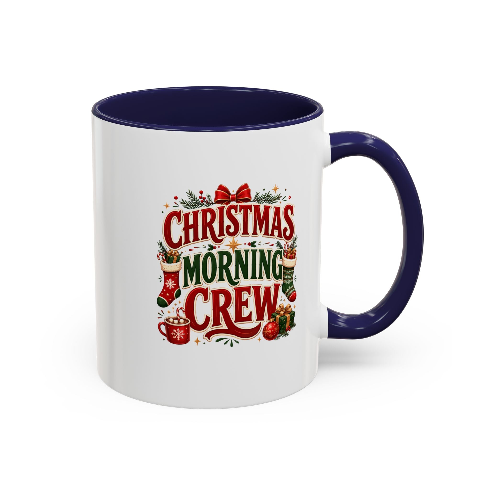 Christmas Morning Crew Accent Coffee Mug – Holiday Coffee Cup