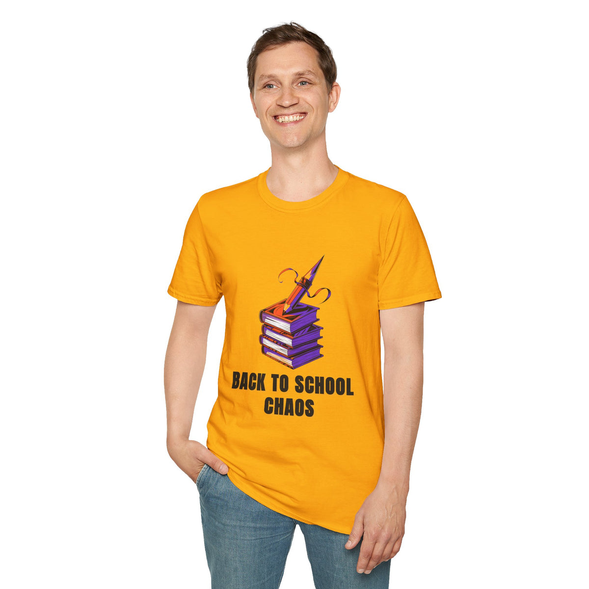 Back to School Chaos T-Shirt — Cute Stacked Books & Pencil Design - Trending Now - August 2026