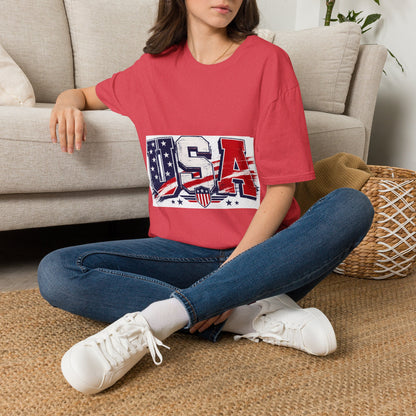 USA Flag Graphic T-Shirt — Patriotic Red White & Blue Tee