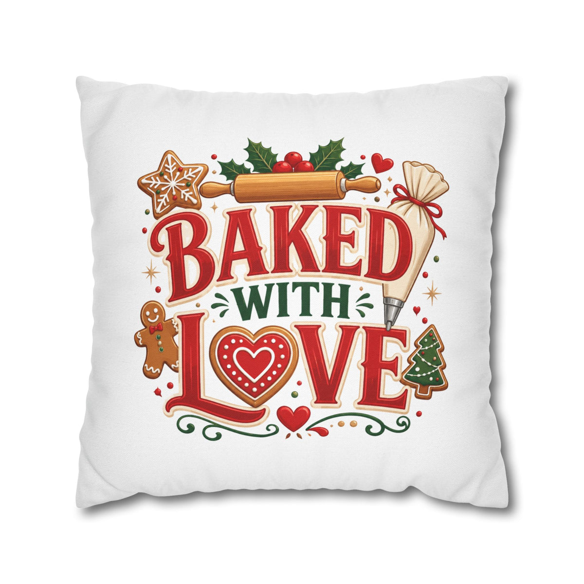 Christmas Baked With Love Holiday Pillowcase - Christmas Baking Decor