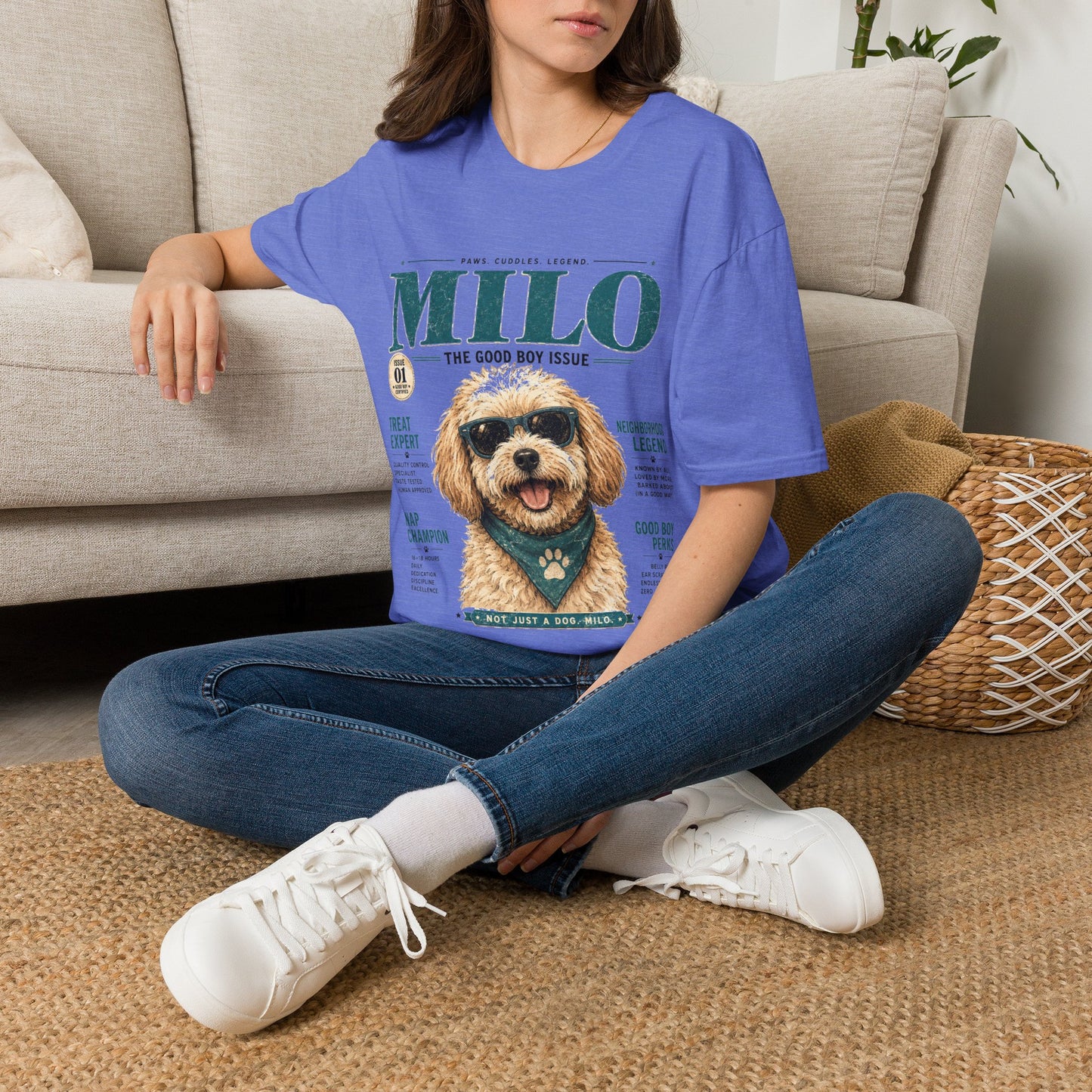 Milo 'The Good Boy Issue' T-Shirt — Cute Dog Magazine Cover Tee
