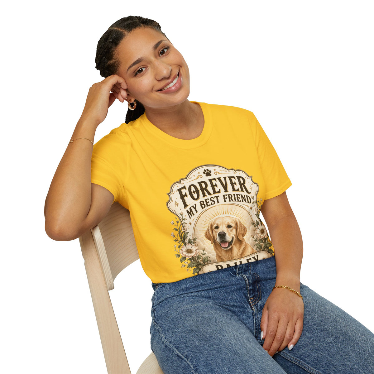 Dog Memorial T-Shirt — "Forever My Best Friend" Personalized Pet Tribute Tee