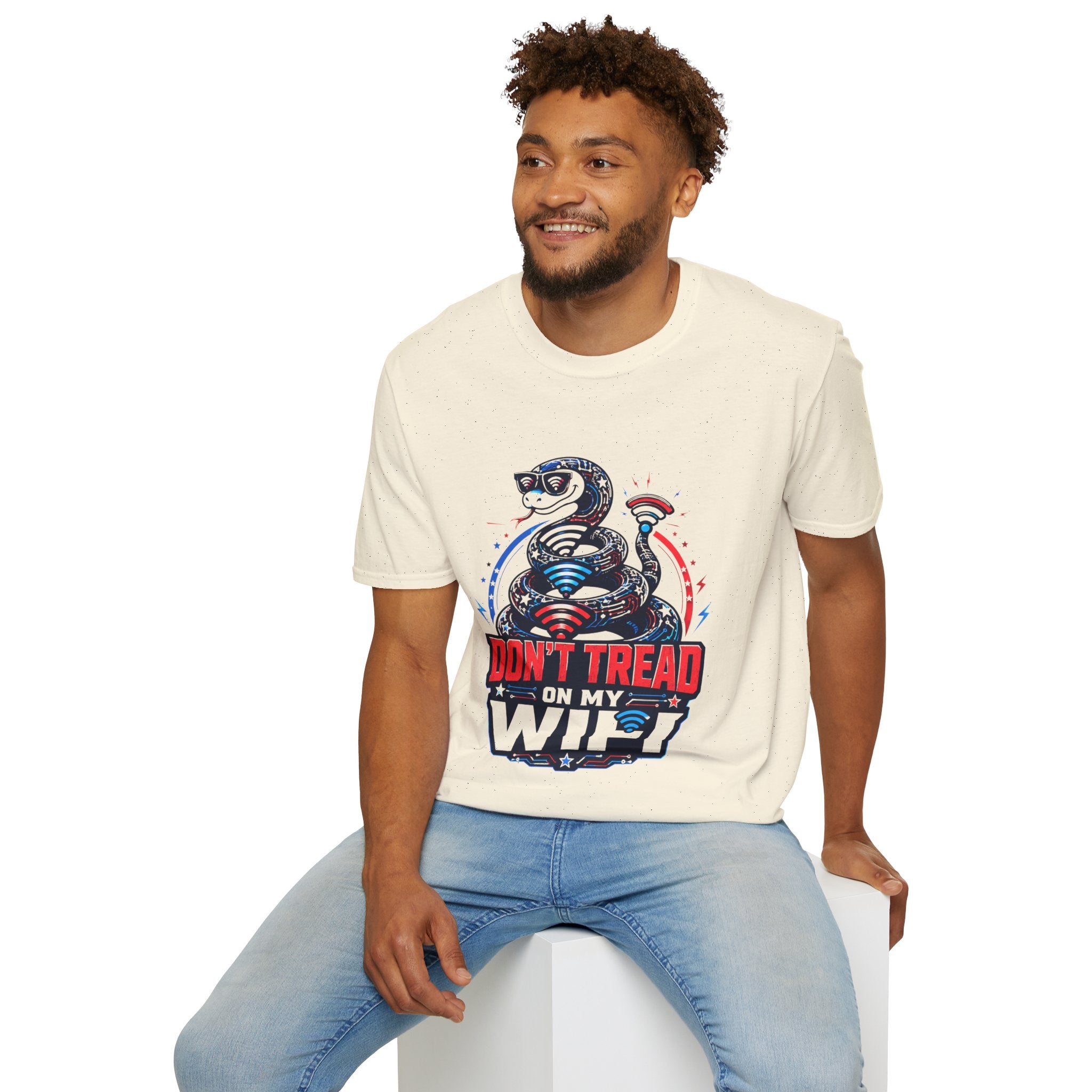 Don’t Tread on My WiFi T-Shirt — Patriotic Gadsden Snake WiFi Tee