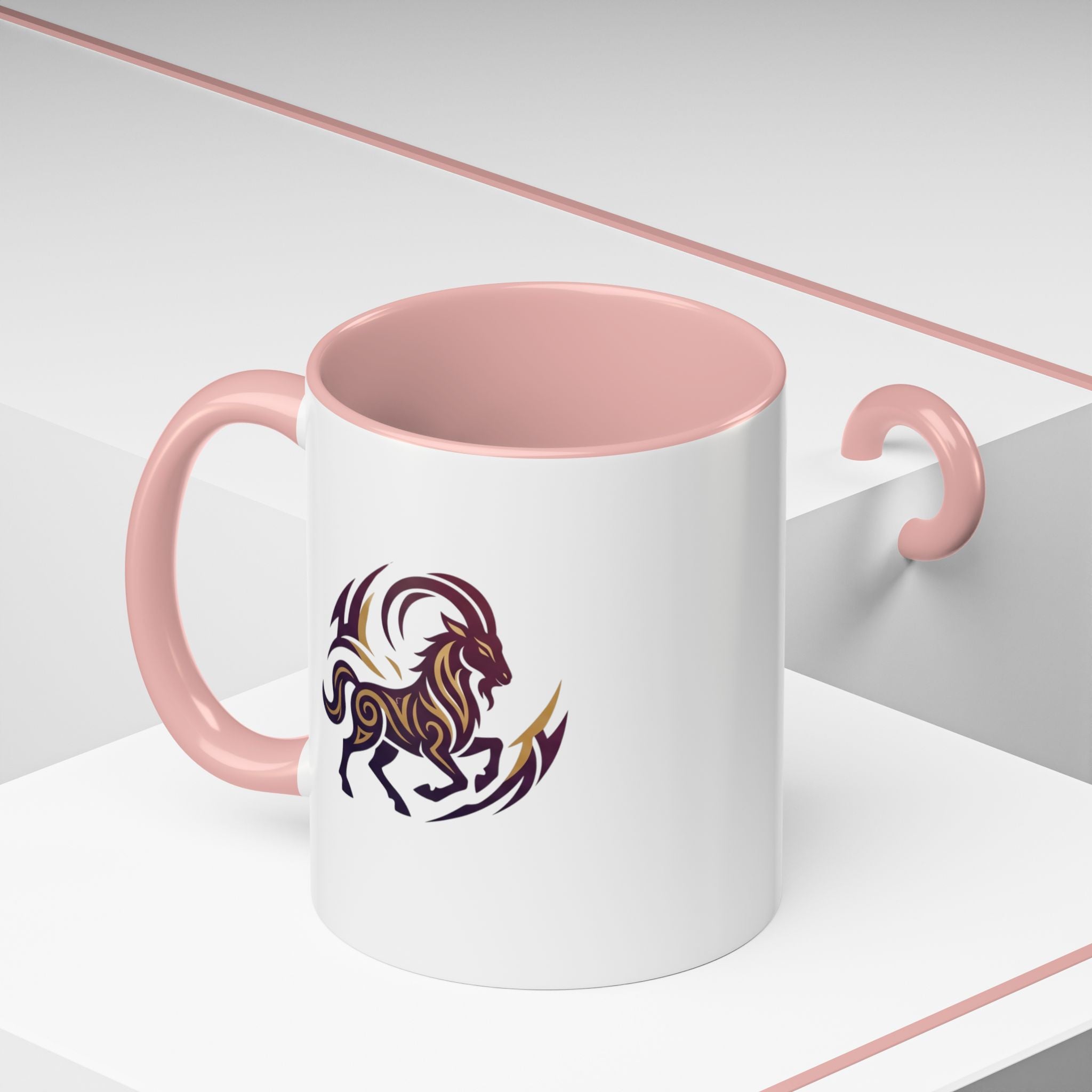 Capricorn Tribal Goat Accent Coffee Mug — Zodiac Horoscope Gift