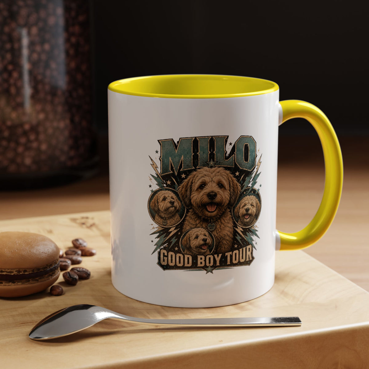 Milo Bailey Dog Dad Mom Milo "Good Boy Tour" Accent Coffee Mug – Personalized Dog Lover Gift