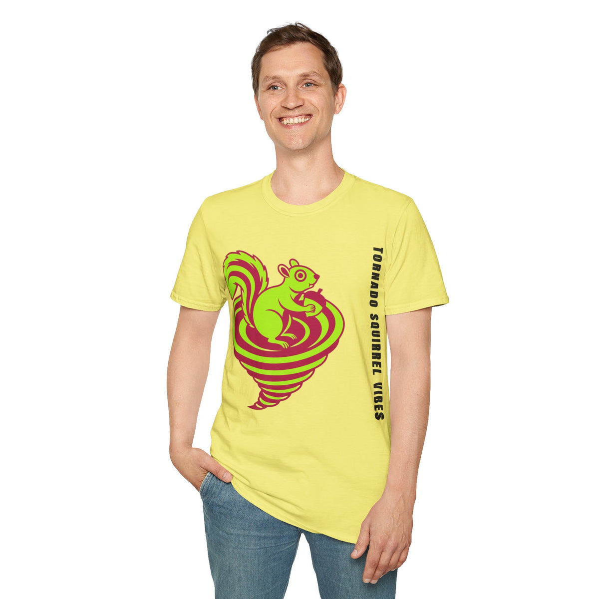 Squirrel Tornado T‑Shirt — Neon Retro Squirrel Whirl Graphic Tee - Trending Now - September 2026