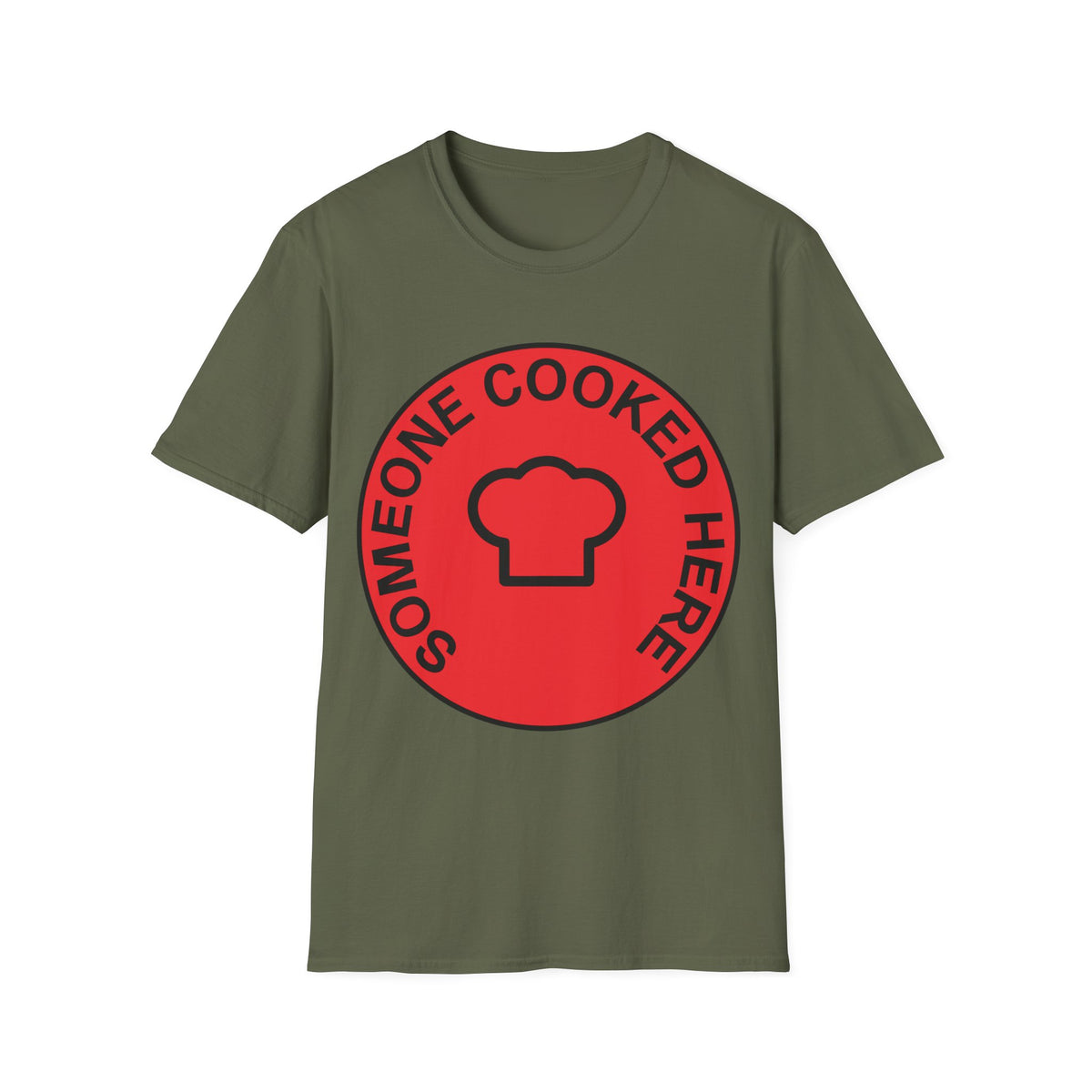 Someone Cooked Here Red Badge Tee - Funny Retro Chef Graphic T-Shirt - Trending Now - September 2026
