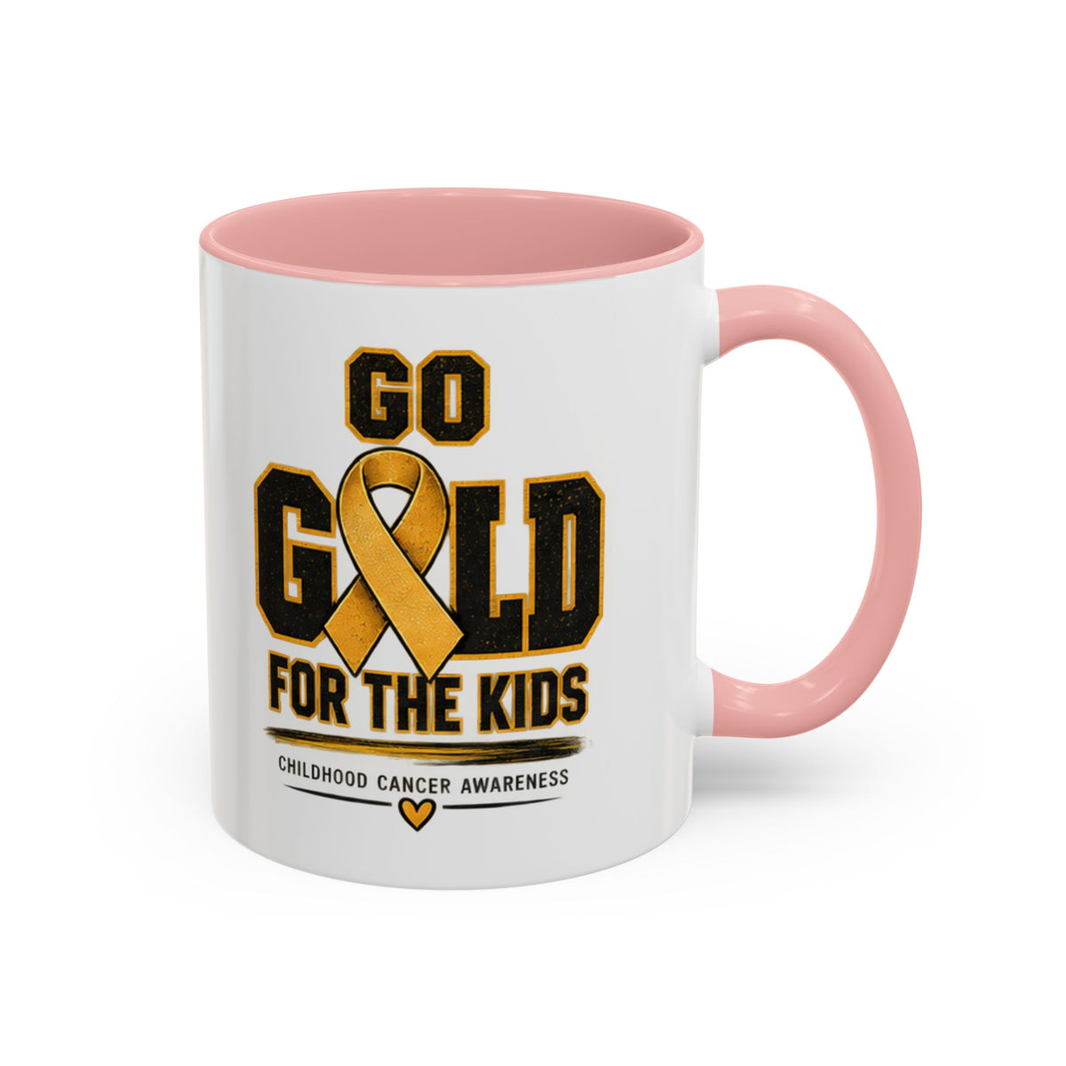 Go Gold For The Kids Accent Coffee Mug — Childhood Cancer Awareness 11/15oz