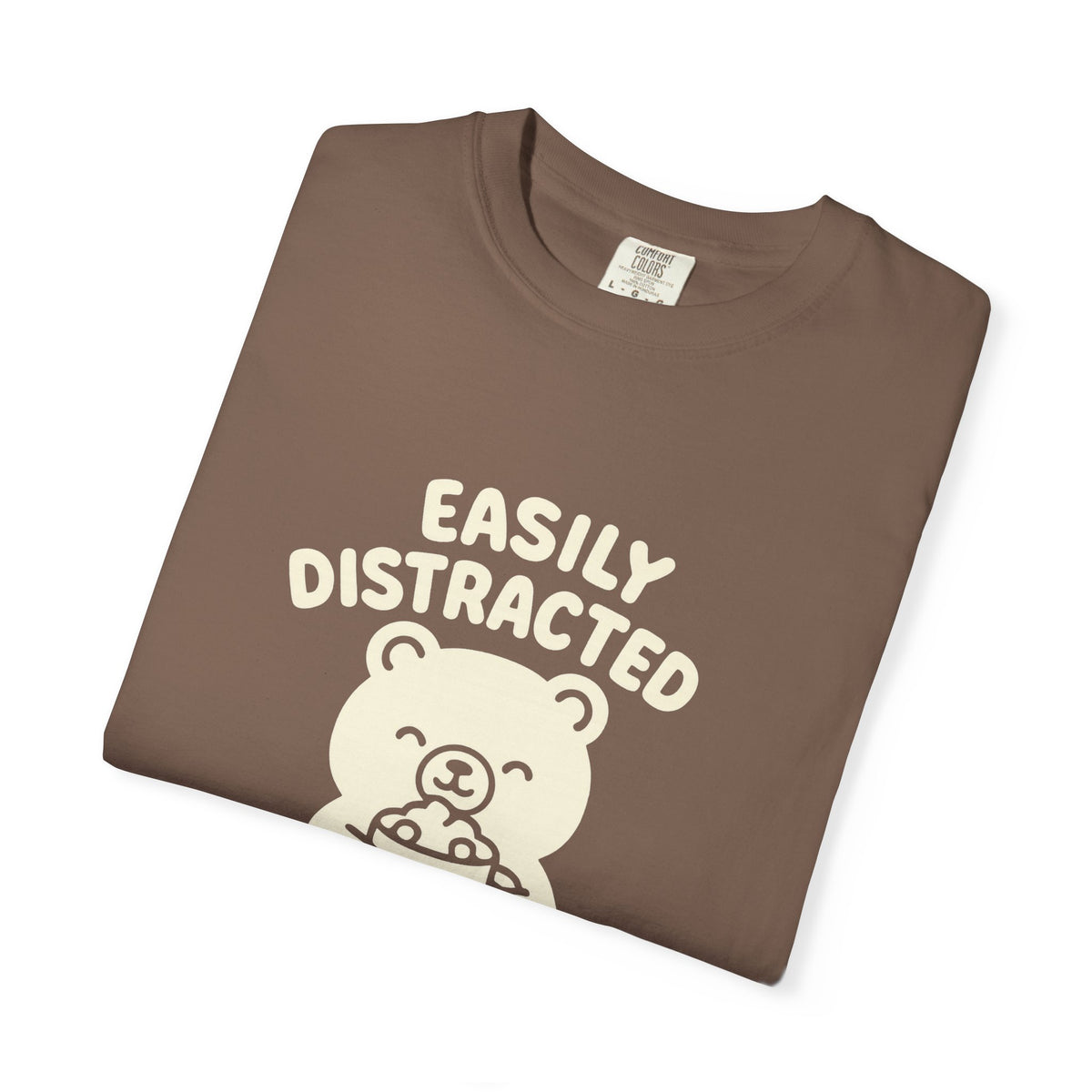 Hot Cocoa Bear T-Shirt — "Easily Distracted" Cute Winter Graphic Tee - Trending Now - October 2026