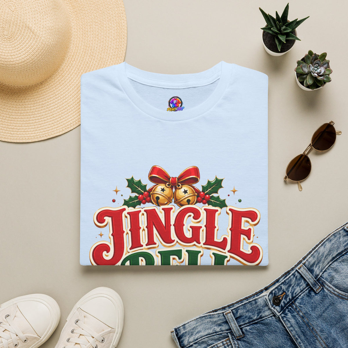Jingle Bell Crew T-Shirt — Festive Christmas Holiday Tee