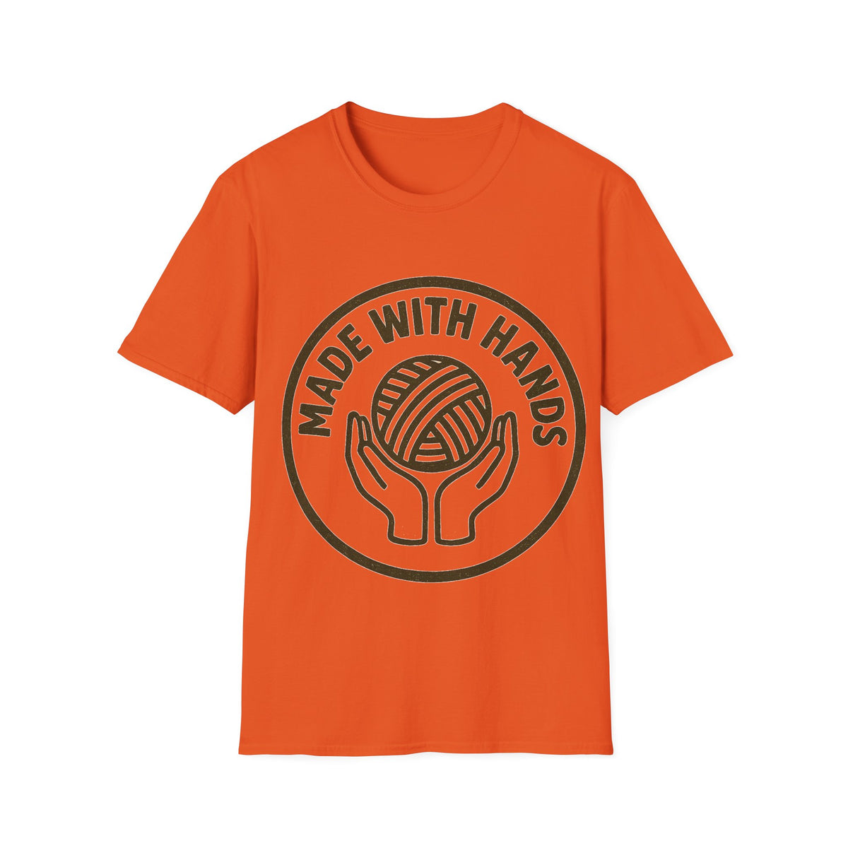 "Made With Hands" Vintage Ball of Yarn Logo Tee - Crafting Crochet Retro White T-Shirt - Trending Now - September 2026