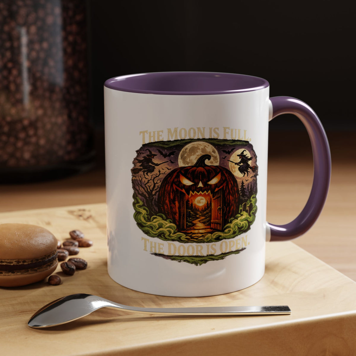 Halloween  The Moon Is Full Accent Coffee Mug