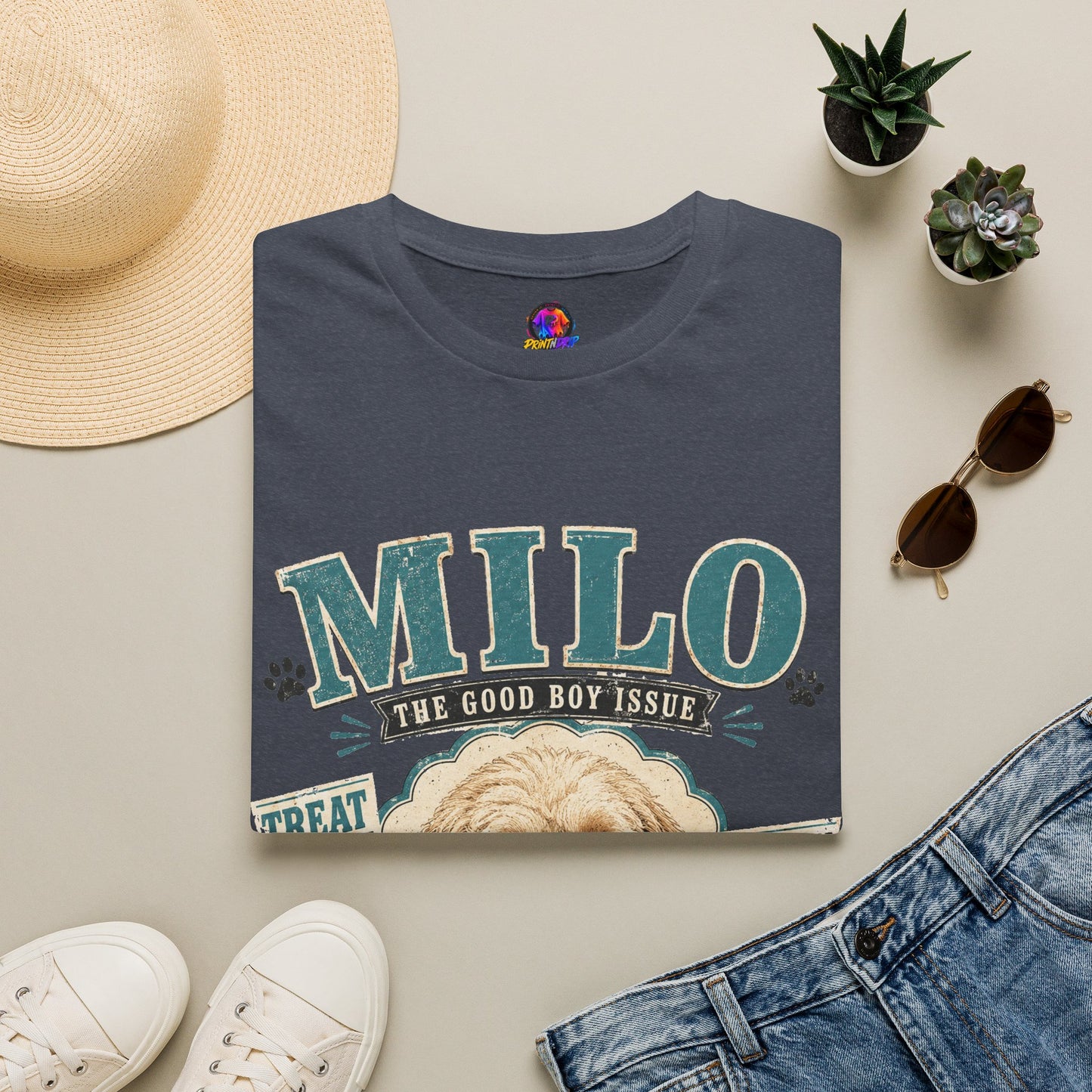 Milo "The Good Boy Issue" Dog Portrait T-Shirt