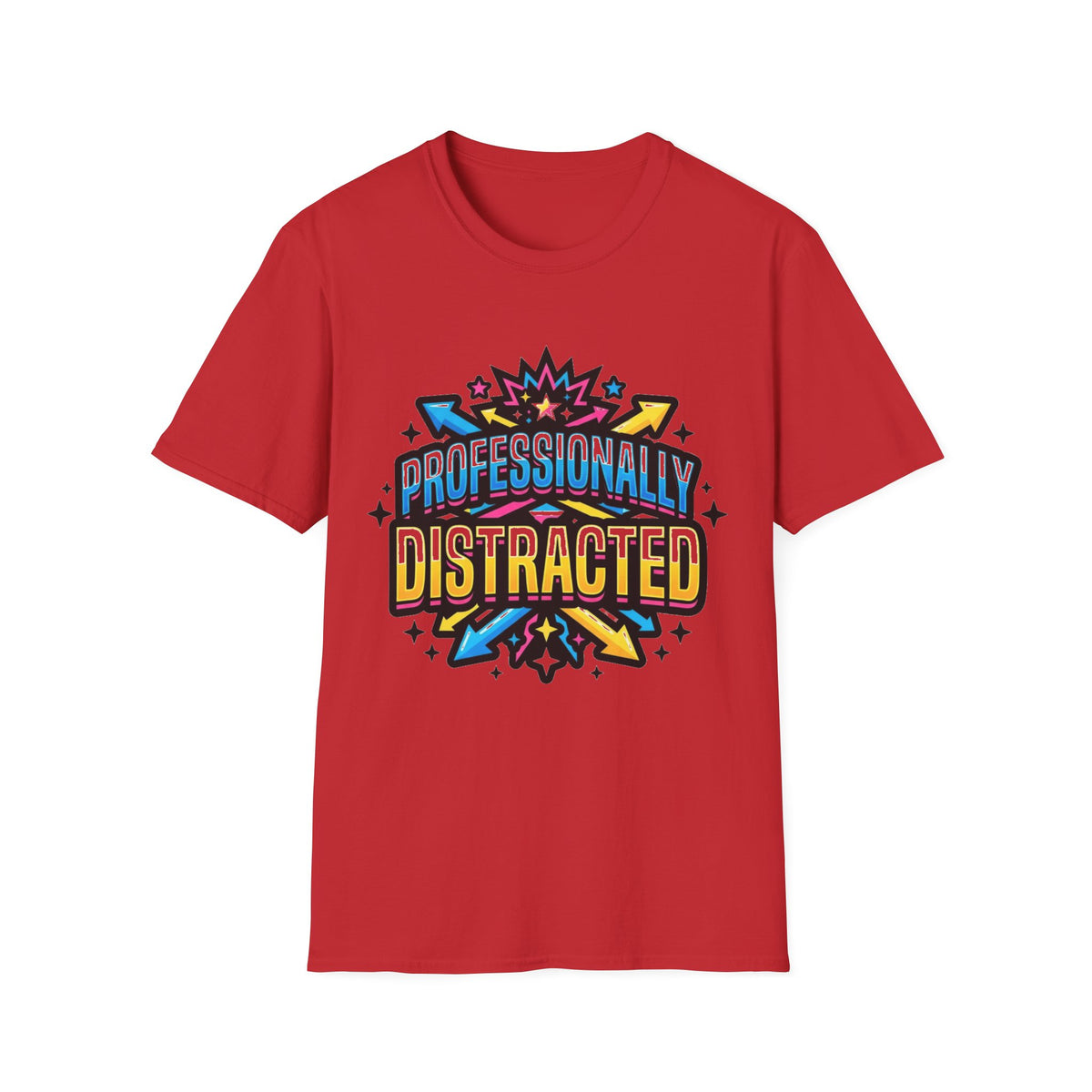 Black T-Shirt with Colorful Carnival 'Unvaccinated' Graphic – Statement Tee for Festivals & Activism - Trending Now - August 2026