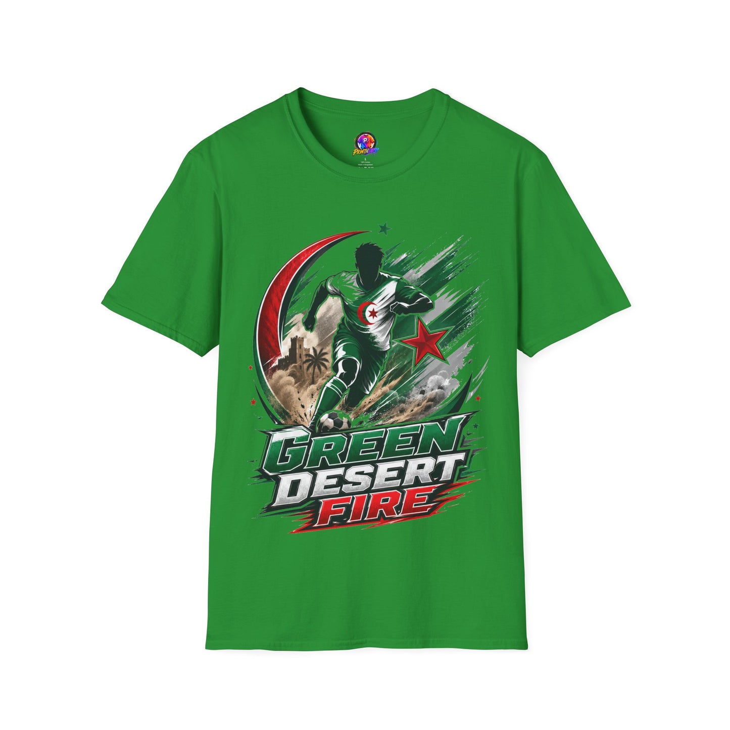 Algeria Football Fan Tee — "Green Desert Fire" Soccer Shirt