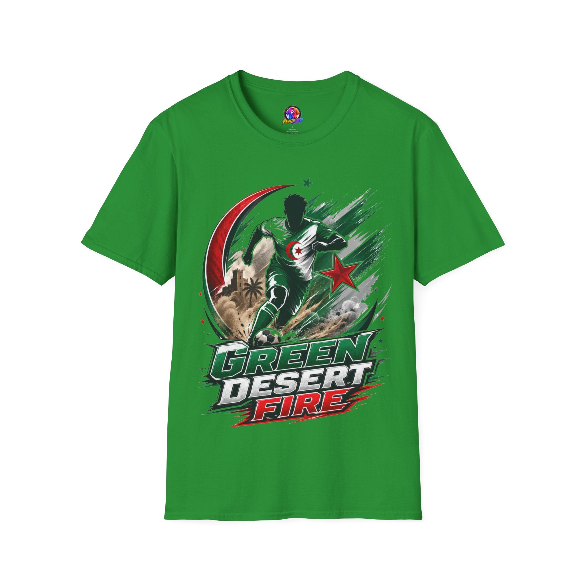 Algeria Football Fan Tee — "Green Desert Fire" Soccer Shirt