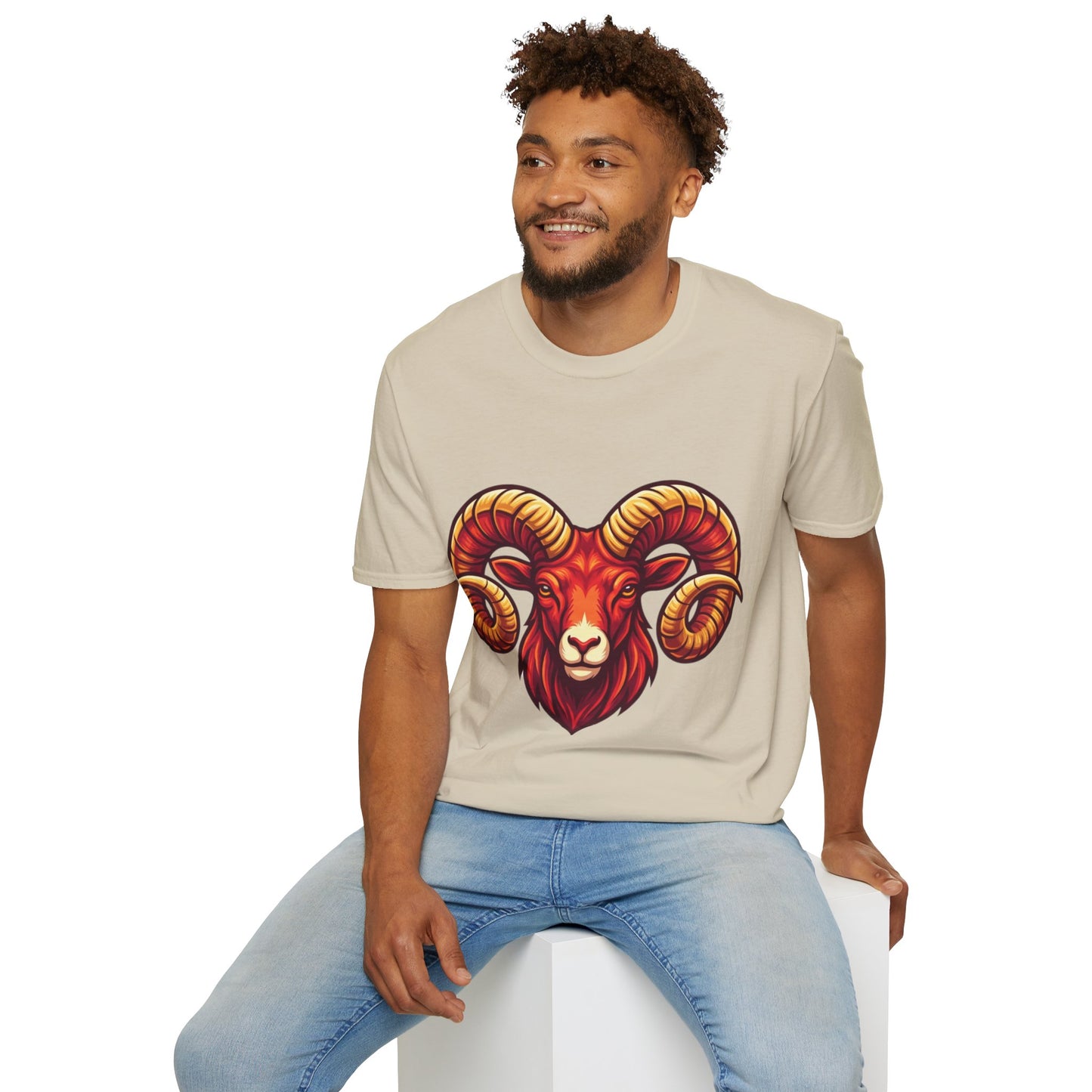 Ram Skull T-Shirt — Bold Goat Horn Graphic Tee (Aries/Zodiac)