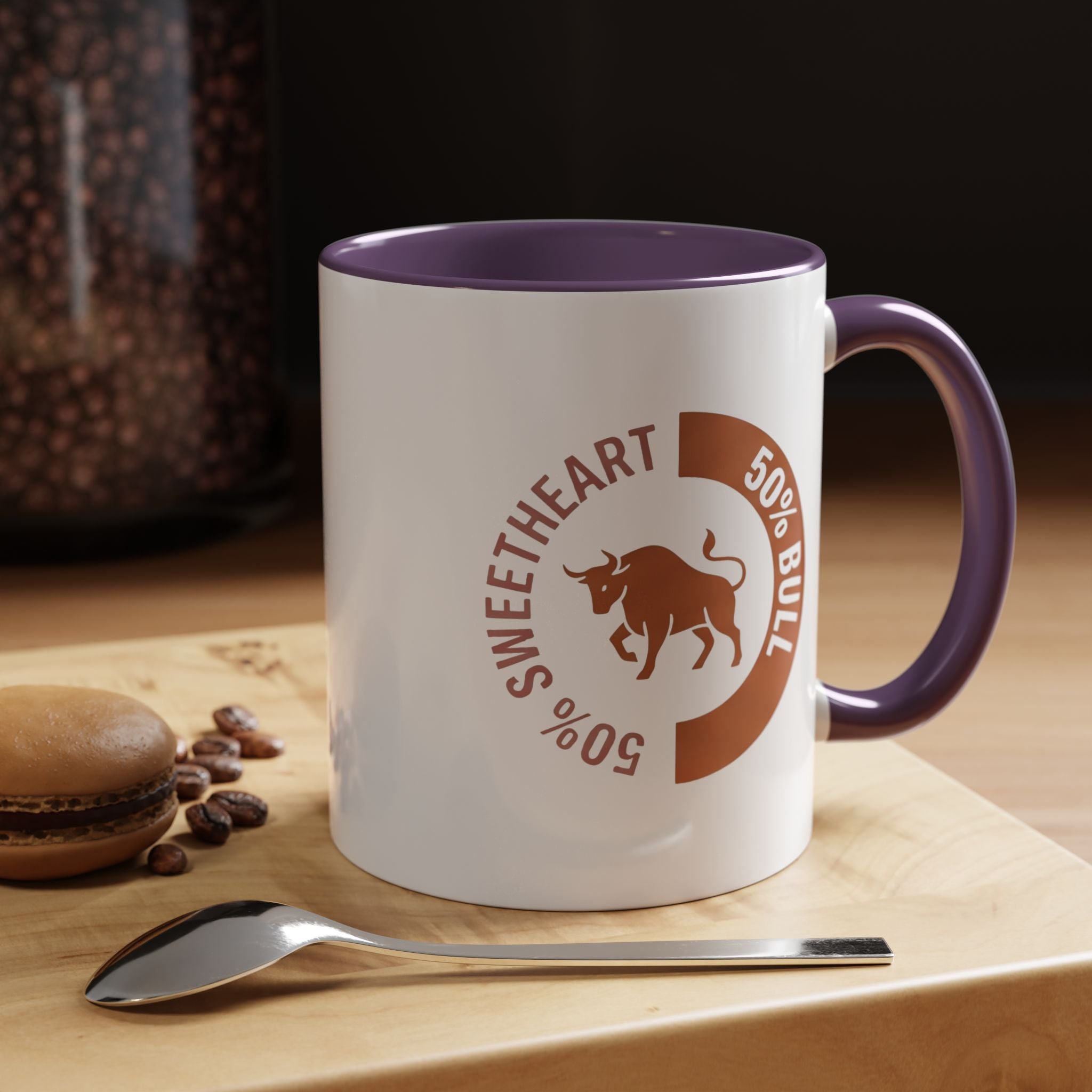 Coffee Mug – "50% Sweetheart 50% Bull" Accent Ceramic Mug