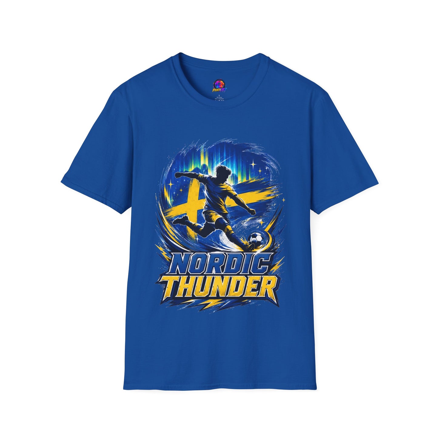 Sweden Nordic Thunder Soccer T-Shirt — Sweden Football Fan Tee