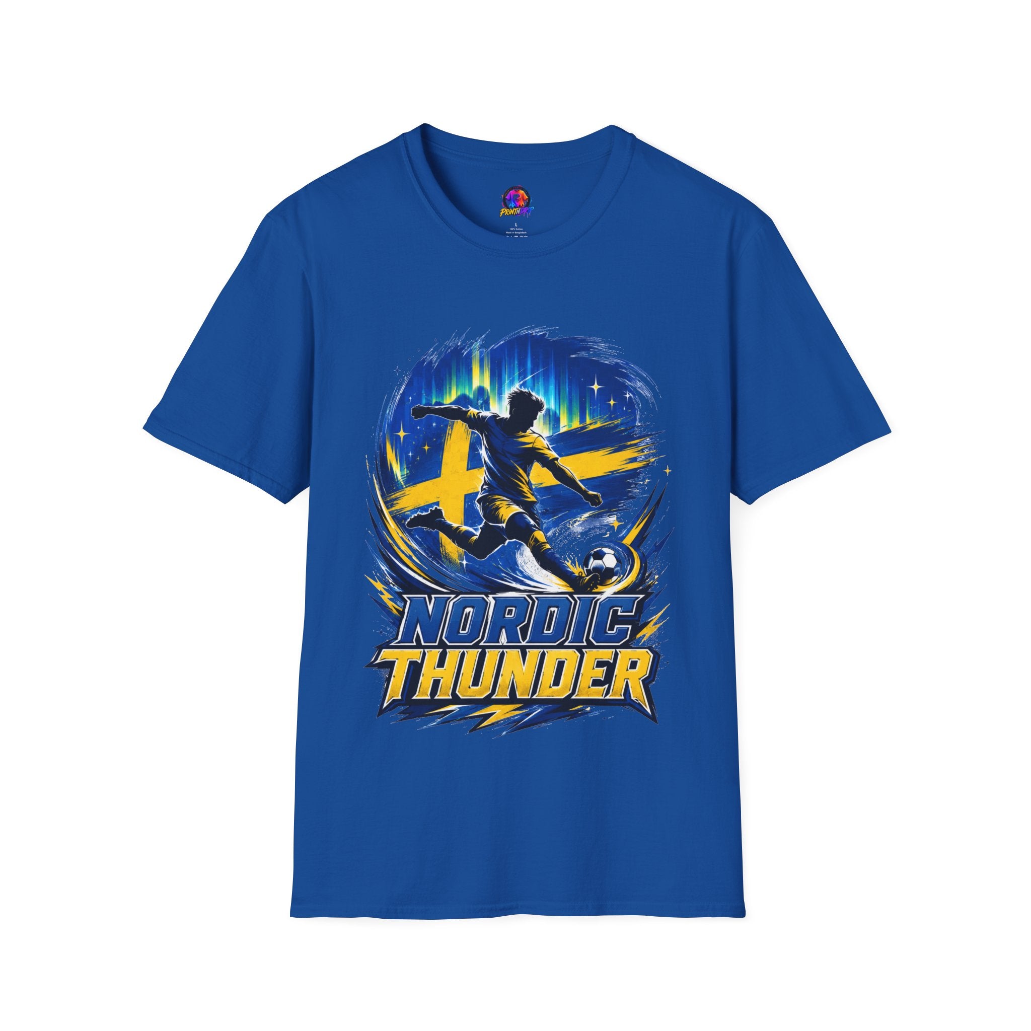 Sweden Nordic Thunder Soccer T-Shirt — Sweden Football Fan Tee