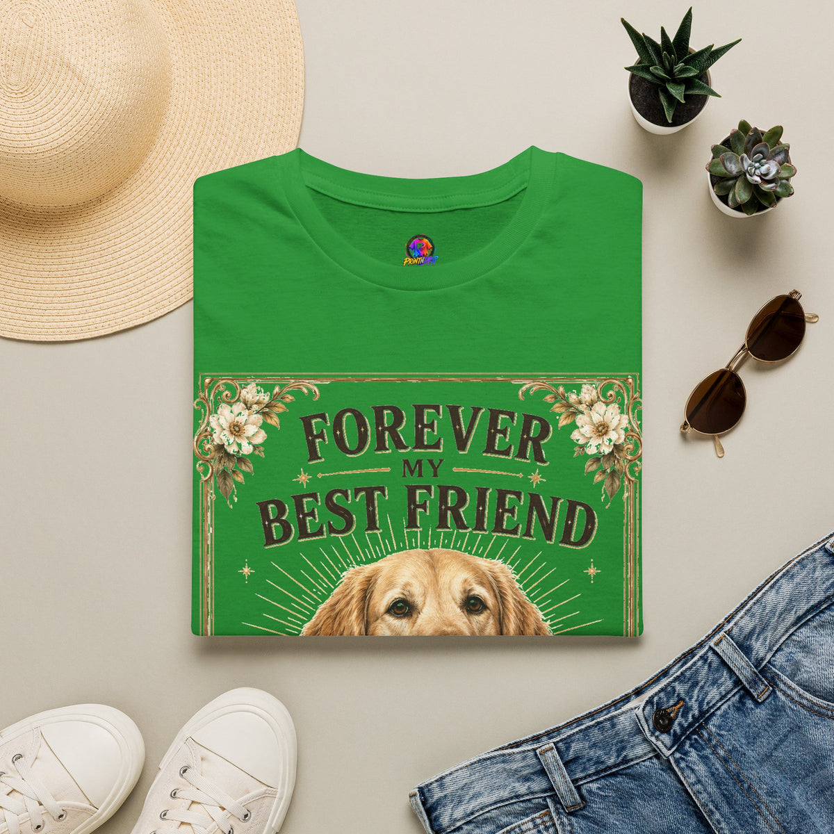Forever My Best Friend Dog T-Shirt — Personalized Golden Retriever Tribute